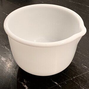 Vintage Glasbake Sunbeam 20 CJ Spouted Milk Glass Mixing Bowl 9 Glassbake 1 EVC